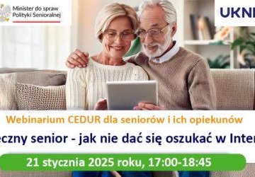 Zaproszenie na webinarium CEDUR dla seniorów i ich opiekunów 