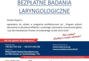 Bezpłatne badania laryngologiczne