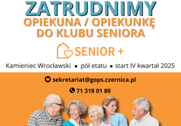Praca dla opiekunki / opiekuna w klubie seniora.