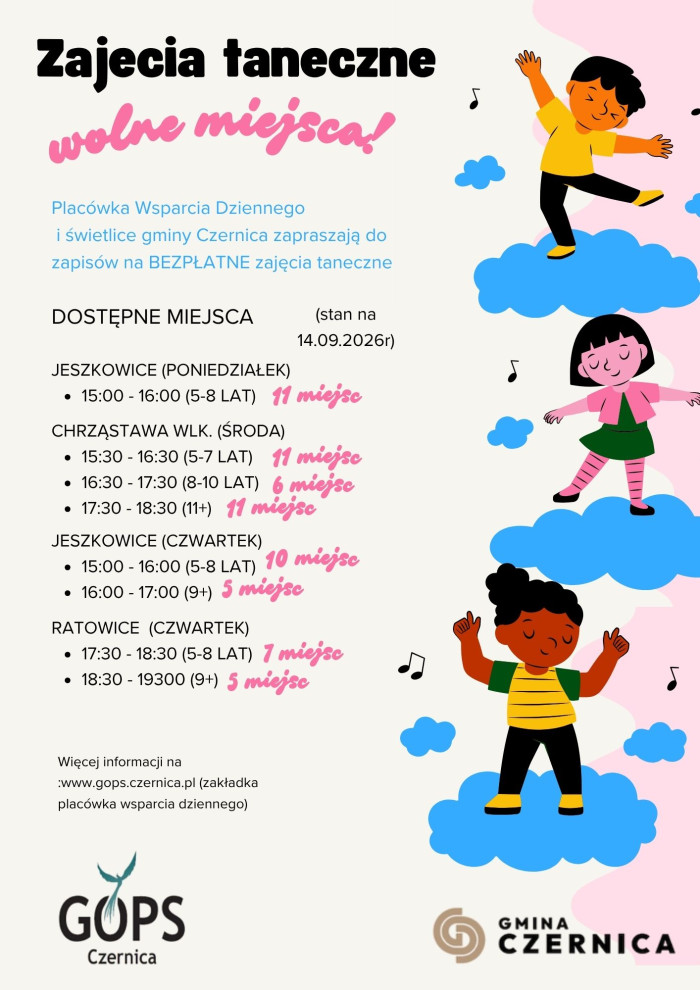 Zapraszamy do zapisów na zajęcia taneczne