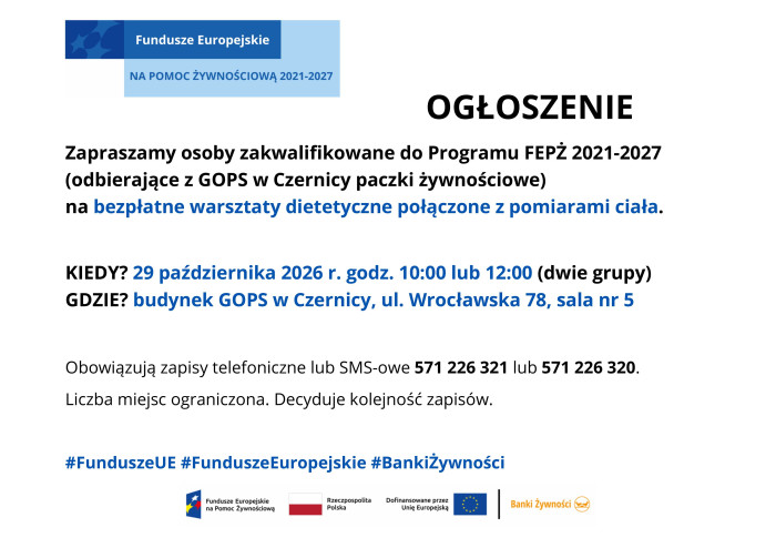 Bezpłatne warsztaty dietetyczne